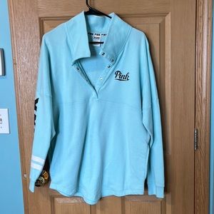 Pink half button sweatshirt